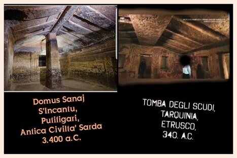 domus Janas/Sanaj putifigari 3400aC, vs Tomba degli scudi tarquinia 340aC